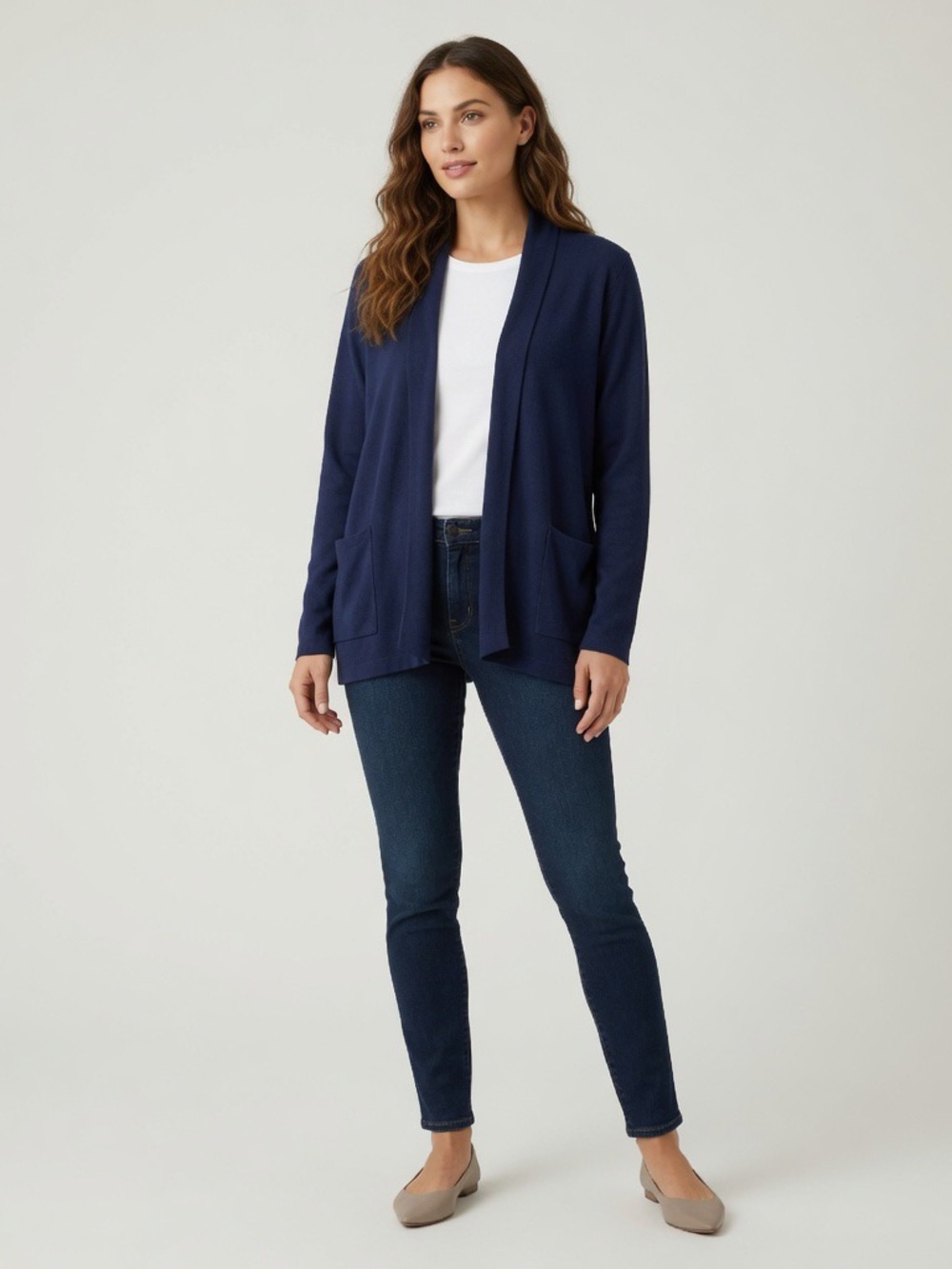 Sz S NWT Joie Navy Blue Linen Open Front Knot Cardigan sweater w/Pockets